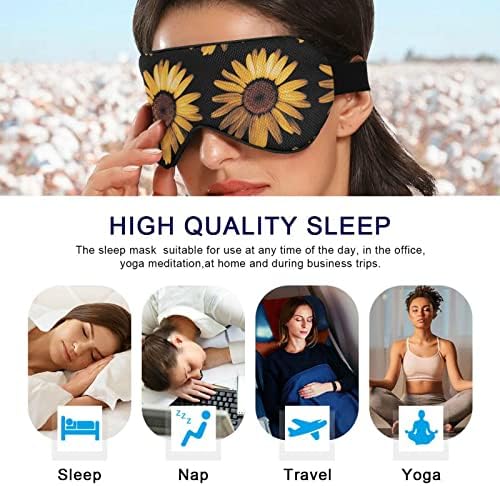 Unisex Sleep za oči Med-suncokret-cvjetni noćni noćni maski Komforno omotač za spavanje očiju