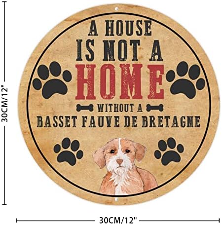 Funny pasa metalna limena potpis Kuća nije dom bez bassetnog vješalica za vrata za kućne ljubimce sa sarcastičnim psom izreci za retro