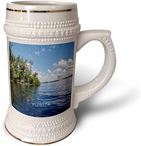 3drose slika ostrva u rijeci FT Myers Florida - 22oz Stein šolja