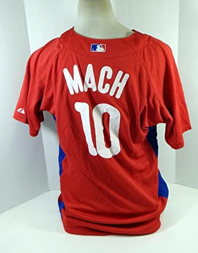 2007-10 Philadelphia Phillies Tyler Mach 10 Igra Rabljena Crvena dresa ST BP 48 563 - Igra Polovni MLB dresovi