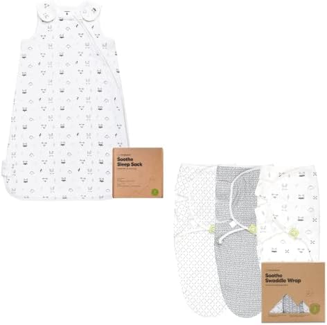 Keababies Baby Sleep Sack 0-3 / 3-6 mjeseci i 3-pakovanje babdene vreće za spavanje - Organska pamučna nosila beba, swaddle vreće, bebe za djecu, toddler za spavanje, BAB