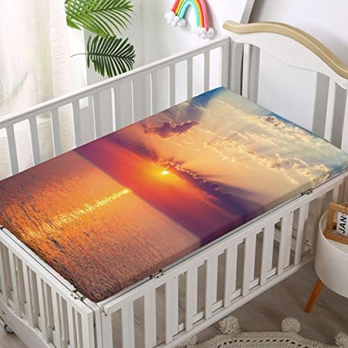 Ocean Temanski plahte, prenosivi mini krevetići listovi mekani mali lim za madrac - dječji krevetić za djevojčicu ili dječak, 24 x38,