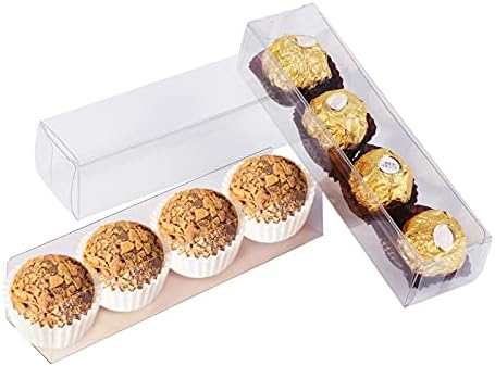 Pakiper Clear Fooxes, čokoladni poklon kutije sa umetcima, 50pcs Clear PET plastični poklon usluge bomboni kolačići tretiraju kutije
