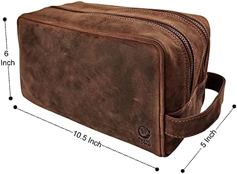 Rustikalna torba kožna torba za duffel i toaletna torba Combo - Najbolji poklon za muški ručni poklon za muškarce