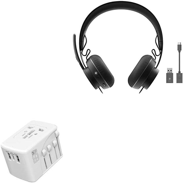 Punjač Boxwave Kompatibilan sa Logitech Zone 900 slušalica - International PD zidni punjač, ​​3 USB međunarodni adapter za naplatu i pretvarač - zimska bijela
