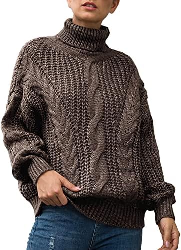 Ženska jesenska zimska pletiva Ženska koledž stil debeli Twist Duks visoki pulover pamuka preko džempera