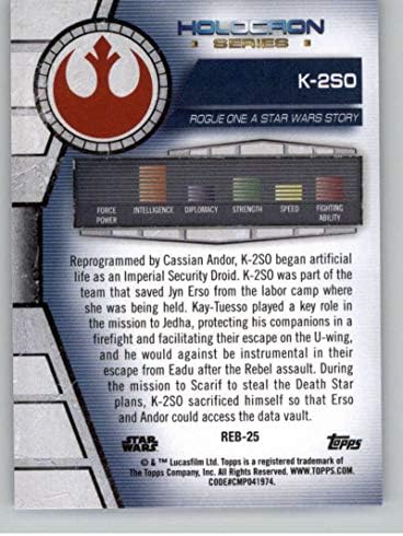 2020 TOPPS Star Wars Holocron serija Nonsport Trgovačka kartica Reb-25 K-2so