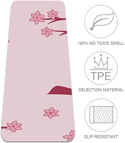 Siebzeh japanski Pink Cherry Blossom Premium Thick Yoga Mat Eco Friendly Rubber Health & amp; fitnes non Slip Mat za sve vrste vježbe