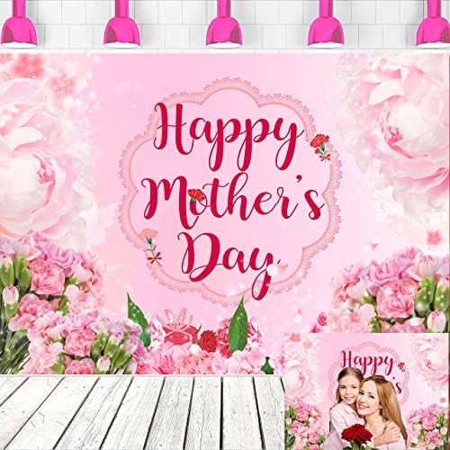 Pink Floral Happy Mother's Day Backdrop Pink Rose Flowers Majčin dan Party Banner Love Mother Festival Party dekoracija