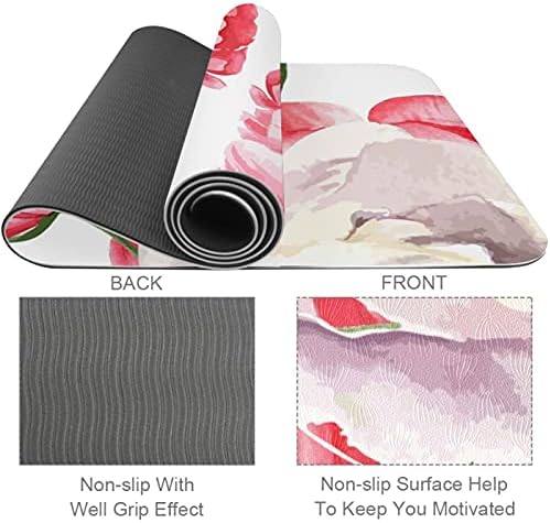 Siebzeh Flowers akvarel Floral Premium Thick Yoga Mat Eco Friendly Rubber Health & amp; fitnes Non Slip Mat za sve vrste vježbe joge