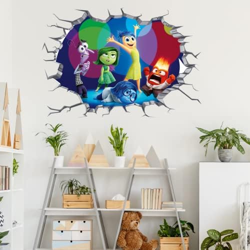 Crtani zidni naljepnici 3D Slatke naljepnice Samoljepljivi vinil Realistic Svijetle boje Zidno umjetnički dekor za dječju spavaću