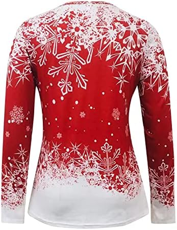 Ženski ružni božićni duks V-izrez casual s kratkim rukavima Udobna labava tiskana majica Top džemperi