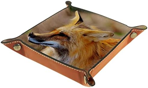 TACAMENG Cool Animal Fox, kutije za odlaganje male kožne posude za slatkiše za slatkiše za bombone za ključeve, telefon, novčić, novčanik,