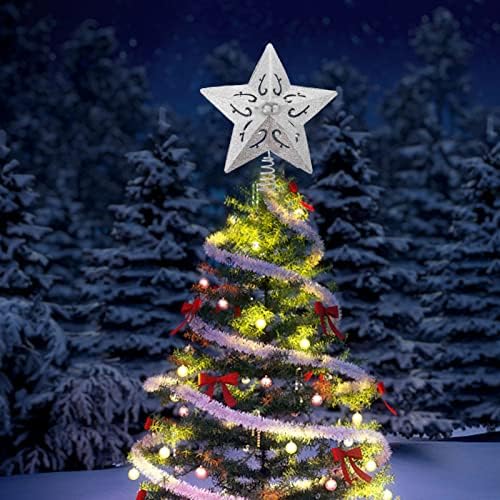 Nuobesty Christmas Star Tree Topper Hollow Star Božićno stablo TOPPER 3D GLITTER HOLLOW STAR TESTER TEMPER ZA CHINSKI DRVEZE