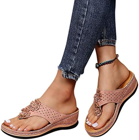 Sandale za žene Dressy ljetni flip flops Sandale Roman T o udobnim klipnim kopnom otvorene sandale sa lučnim kaišnim prstima klizač