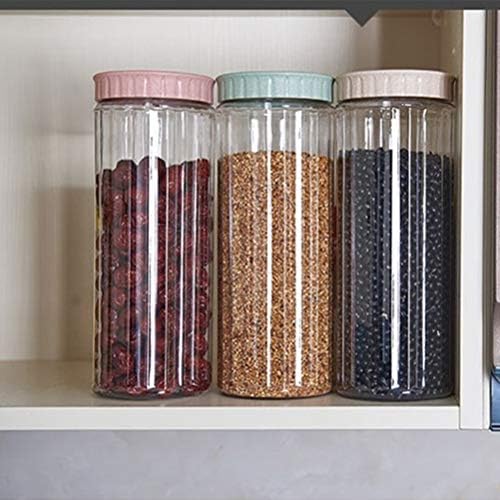 Doitool tegle za čuvanje hrane sa poklopcima, 3kom Kuhinjski prozirni zaptivni rezervoar plastične kutije za čuvanje žitarica za domaćinstvo