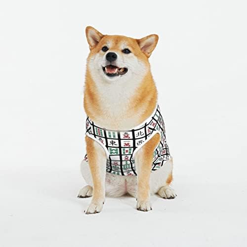 Pamučne majice za kućne ljubimce Funny-Mahjong-Hipster Puppy Coustmes Dog Cat Pajamas Mekani psi Mekani psi Kućni ljubimci XX-Large