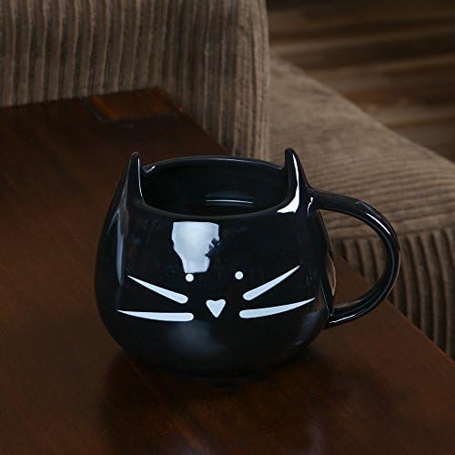 Početna - X-keramička šolja za kafu i čaj za mačke, savršeno zabavan poklon kuhinjskog posuđa za sve ljubitelje mačaka za svaku priliku za bilo koji obrok, Crni