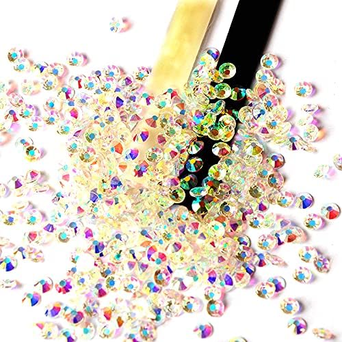 SS3 1440KOM Top Glitter Crystal Transparent AB nokti Rhinestones Non Hot Fix Flatback Strass šivanje tkanina konfekcije Nail Art Salon