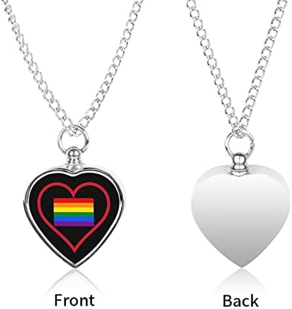 Volim Rainbow zastavu Gay LGBT ponos pet urna ogrlica uspomena kremacija nakit spomen privjesak za kućne ljubimce/pas/mačka pepeo
