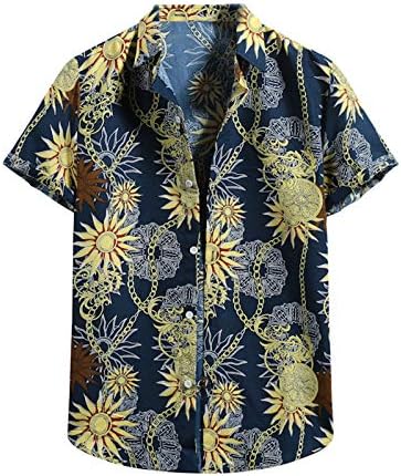 Ljetne radne majice za muškarce muška košulja plaža kratka košulja rukav kardigan Muška cvjetna Dolčevina Muška colla Shirt