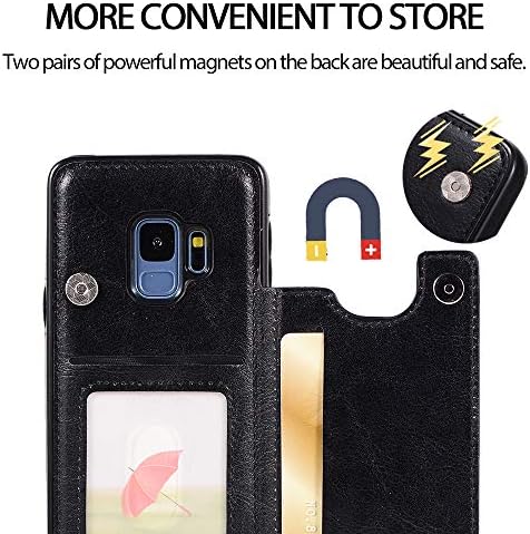 Nkecxkj dizajn za Samsung Galaxy S9 Plus/S9+ futrola za novčanik,pu kožne futrole za telefone sa držačem kartice za zaštitu ekrana,stalak