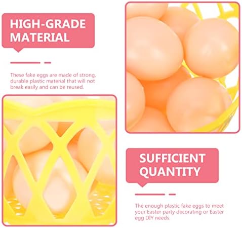 Didiseaon 1 Set plastičnih lažnih jaja realistična kokošja jaja Uskršnje jaje vještačko pileće jaje sa korpom plastična hrana za igru