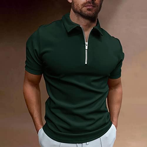 RTRDE muške košulje Ljetni sportovi kratki rukav Golf Omladinski patentni zatvarač Casual Top Short Polo majice