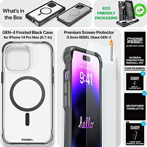 Rebel Telefon jasan slučaj za iPhone 14 Pro Max [Frosted serije GEN-4] Snažni magsafe kompatibilan, prozirna, mat tekstura, zaštitni