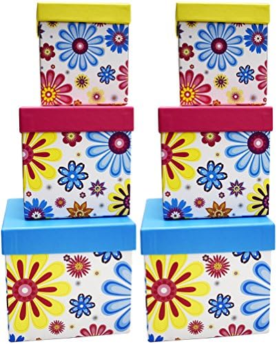 Alef Elegantni ukrasni tematski gnijezdi poklon kutije -6 kutije - kutije za gniježđenje prekrasno tematski i uređene - savršene za
