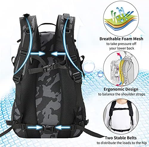 Jueachy taktički ruksak za muškarce dnevni paket za planinarenje Molle Vojni ruksak vodootporna 30 ~ 35L EDC torba sa zakrpom za zastavu
