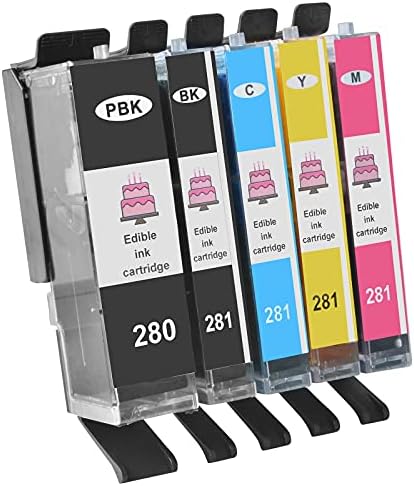 Youtook kompatibilan za 280 281 kertridža s tintom, C A K E Maker C A K E Printer rad sa PIXMA TS6120 TS6220 TS6320 TS8120 TS8220 TS8320 Printer, crn, cijan, Magenta & žuta uključen.