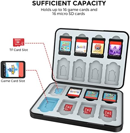 Heiying futrola za kartice za igre za Nintendo Switch & amp;Switch OLED,prilagođeni dizajn uzoraka Switch Lite futrola za kartice za igre sa 16 slotova za kartice za igre i 16 slota za Micro SD kartice.