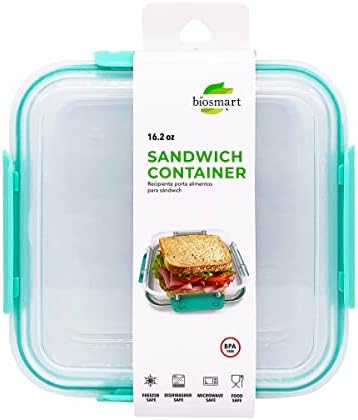 Biosmart Sandwich Container: za višekratnu upotrebu, BPA free plastic food Storage sa Snap-Off, nepropusni poklopac