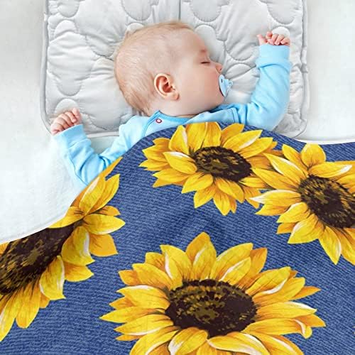 Mcchiver žuti suncokret plavi uzorak bebine deke za djevojke dječake koje primaju deke Girl Toddler pokrivač swaddle deke kolica za