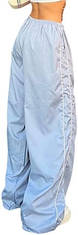 LEYAJEDOL žene Y2K padobranske hlače s malim strukom vrećaste teretne hlače Lood široke noge Track Hlače Jogger Streetwear