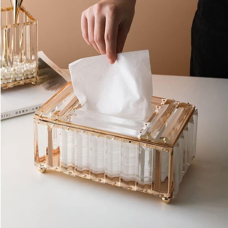 SFMZCM Gold Stroke Crystal Glass Tissue Box kafe Tabela desktop tkiva kutija za skladištenje tkiva