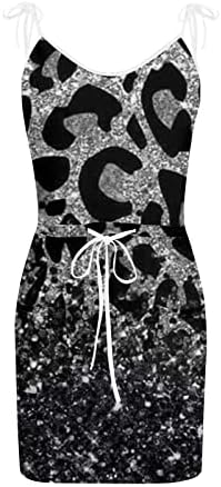 Ženske sunčeve haljine Ljeto Ležerne prilike tiskane haljine bez rukava Džepne haljine V-izrez za 2023