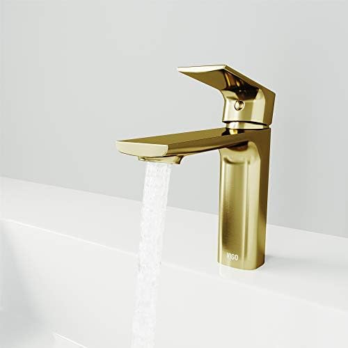 Vigo Davidson 6.375 inča H Jednokrevetna rupa Jednostruka rupa Slavina za kupatilo u mat zlatno - slavina za umivaonik u kupaonici