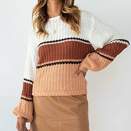 Pad džempera za žene 2022 dugih rukava kraljevska reda prugaste boje u boji Ležerne prilike labavi meki pleteni pulover vrhovi