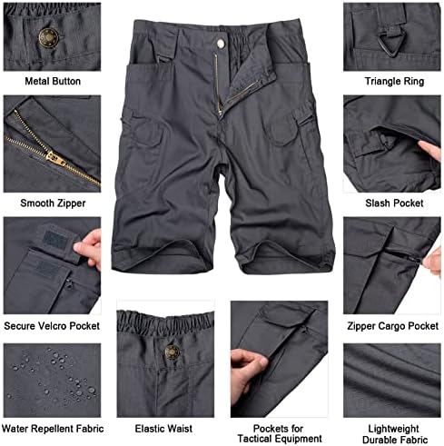 ALIMENS & GENTLE muški teretni kratki elastični struk višestruki džep na otvorenom vojne taktičke kratke hlače