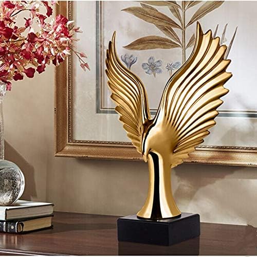 Zamtac Golden / Silver Creative Doc dekor Eagle Wing Apstract Skulptura Dekoracija figurica Dekorativna smola Hawk Statua TV pozadina