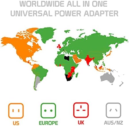 Putovanje USB Plus International adapter kompatibilan sa Sony Xperia C5 ultra dual za svjetsku energiju za 3 uređaja USB Typec, USB-a