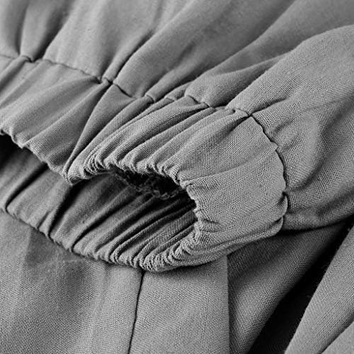 Burband Žene Ljetne vrećice pamučne posteljine obrezane radne pantalone Ležerne prilike za crtanje labave plaže Yoga harem hlače plus veličine S-6XL