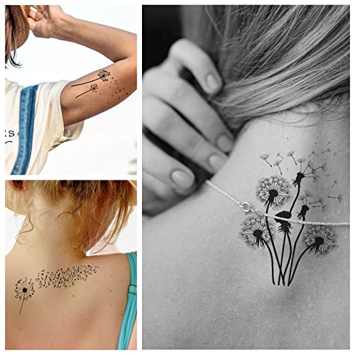 14 listova maslačak privremene tetovaže za žene, vodootporne realistične leteće ptice Leptir za žene djevojke tijelo noge ruka ruka
