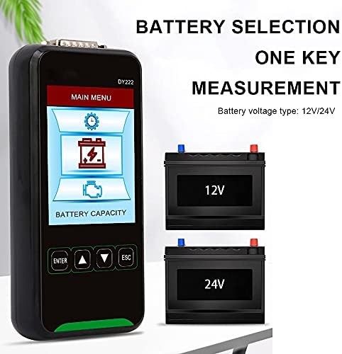 Slatiom 12V / 24V DY222 Tester za opterećenje baterije za baterije Multifunkcionalna baterija Health Checker Automotive Battery System