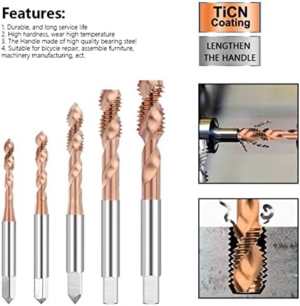 Kapci Dva ivica vijaka Dodirni metrik Tap za aluminijske obojene metale Obrada slijepih rupa m3 m4 m5 m6 m8 m10 m12 1pcs