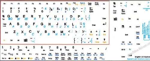 Netbook španske latinoameričko-Engleske naljepnice na tastaturi bijela pozadina netransparentna za Mini laptope