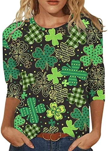 CGGMVCG ST PATRICKS Dnevne košulje za žene 3/4 rukav sa labavim tunikom za žene Ležerne prilike Ležerne prilike St Patricks Day odjeća