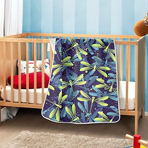 Swaddle pokrivač zmajskog pamučnog pokrivača za dojenčad, primanje pokrivača, lagana mekana prekrivačica za krevetić, kolica, rakete, 30x40 u, zelenom